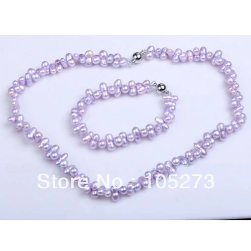 New Free Shipping Natural Pearl Jewelry Set Genuine 6-9mm Purple Color Baroque Cultured Freshwater Pearl Necklace Bracelet
New Free Shipping Natural Pearl Jewelry Set Genuine 6-9mm Purple Color Baroque Cultured Freshwater Pearl Necklace Bracelet