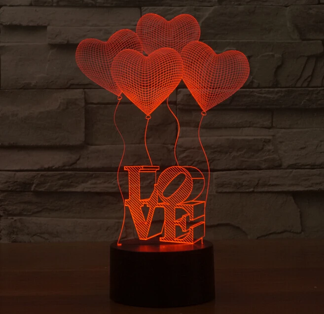 Светодиодный ночник с датчиком любви и воздушных шаров, 3D светильник Luminaria для детей, романтическая атмосфера, ночник для спальни, праздничное украшение
Светодиодный ночник с датчиком любви и воздушных шаров, 3D светильник Luminaria для детей, романтическая атмосфера, ночник для спальни, праздничное украшение