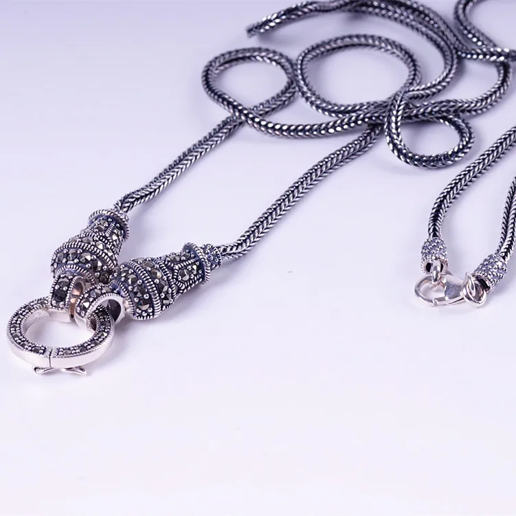 BOCAI 100% real s925 pure silver versatile personality fashionable sweater chain Thai silver woman necklace
BOCAI 100% real s925 pure silver versatile personality fashionable sweater chain Thai silver woman necklace