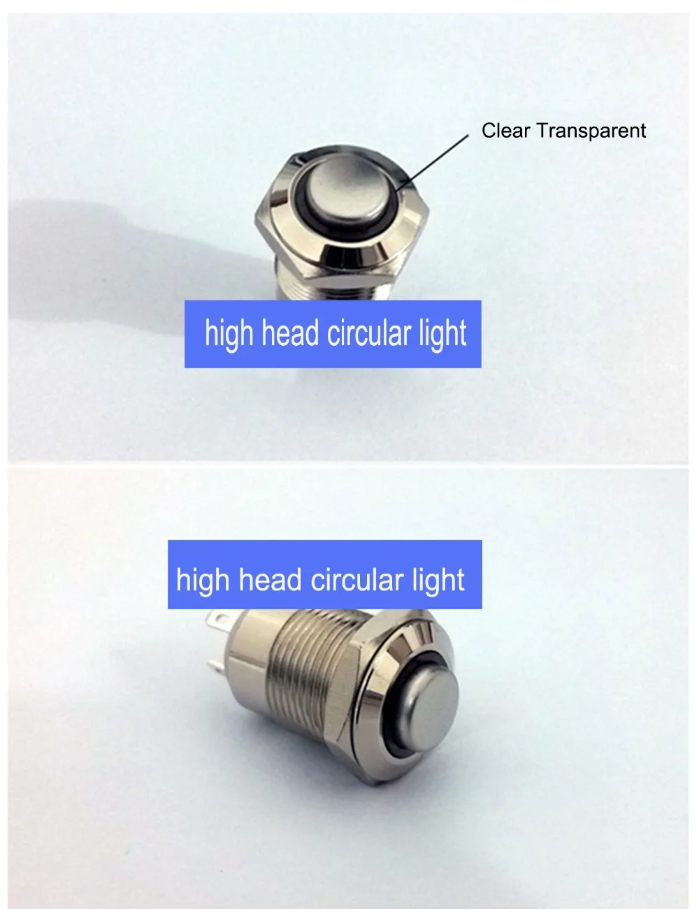 22mm IP67 waterproof IK10 Metal button switch, self-return 12V 24V 110V 220V optional,High head Circular light Model
22mm IP67 waterproof IK10 Metal button switch, self-return 12V 24V 110V 220V optional,High head Circular light Model