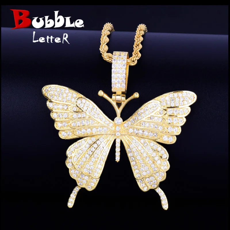 Animal Butterfly Necklace & Pendant Iced Out Gold Color AAA Cubic Zircon Men's Women Hip Hop Rock Jewelry
Animal Butterfly Necklace & Pendant Iced Out Gold Color AAA Cubic Zircon Men's Women Hip Hop Rock Jewelry