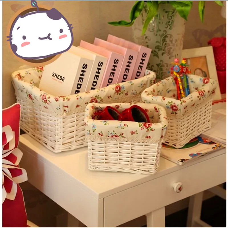 3pcs/set Decorative White Wicker Storage Baskets Cosmetic Storage Box For Books Crafts Tins Furnishing Desktop Organizer
3pcs/set Decorative White Wicker Storage Baskets Cosmetic Storage Box For Books Crafts Tins Furnishing Desktop Organizer