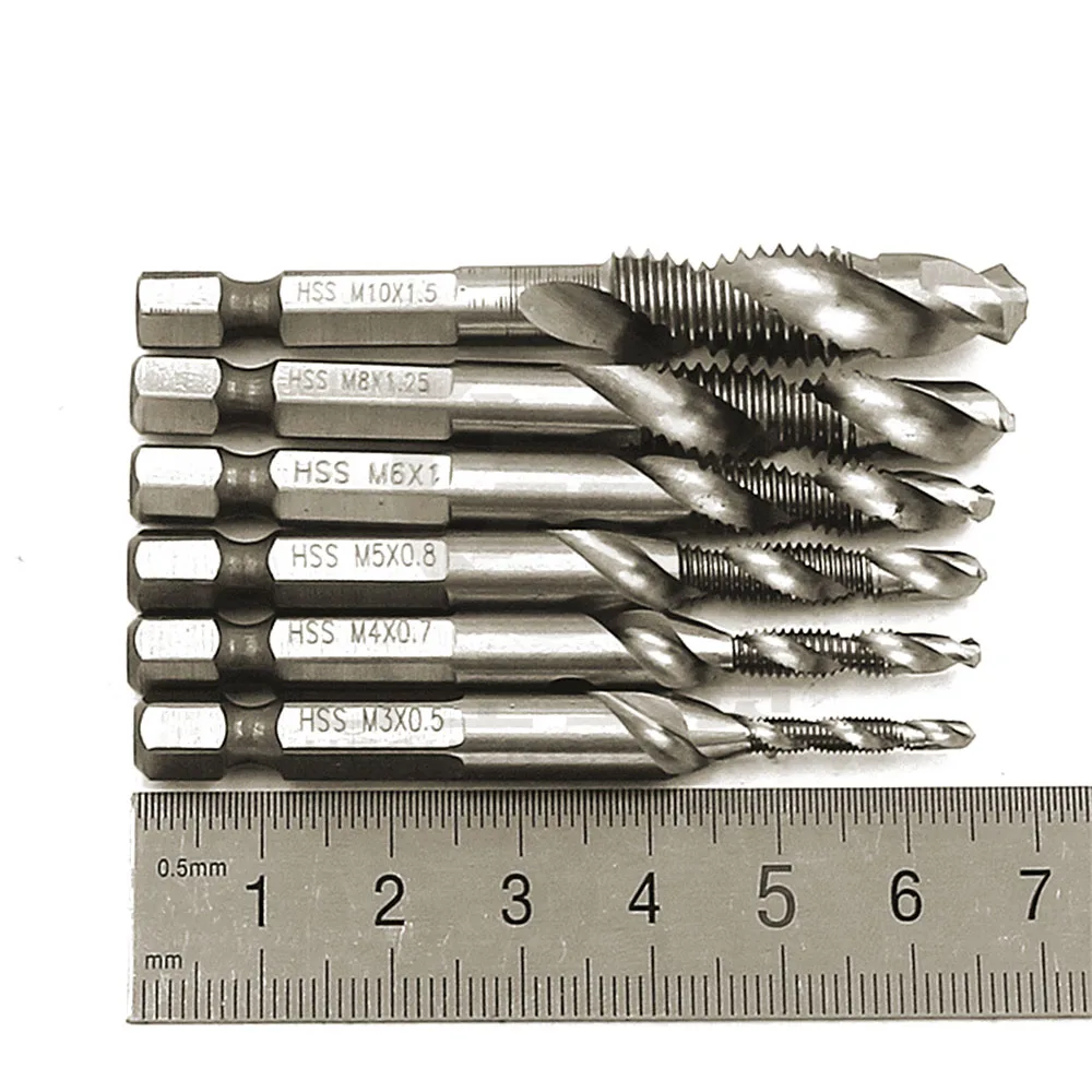 4341 Hex Shank HSS M3 M4 M5 M6 M8 M10 Drill Spindle Point Spiral Tap Twist Drill NC Woodwork Center Screw Metal drill Bit
4341 Hex Shank HSS M3 M4 M5 M6 M8 M10 Drill Spindle Point Spiral Tap Twist Drill NC Woodwork Center Screw Metal drill Bit