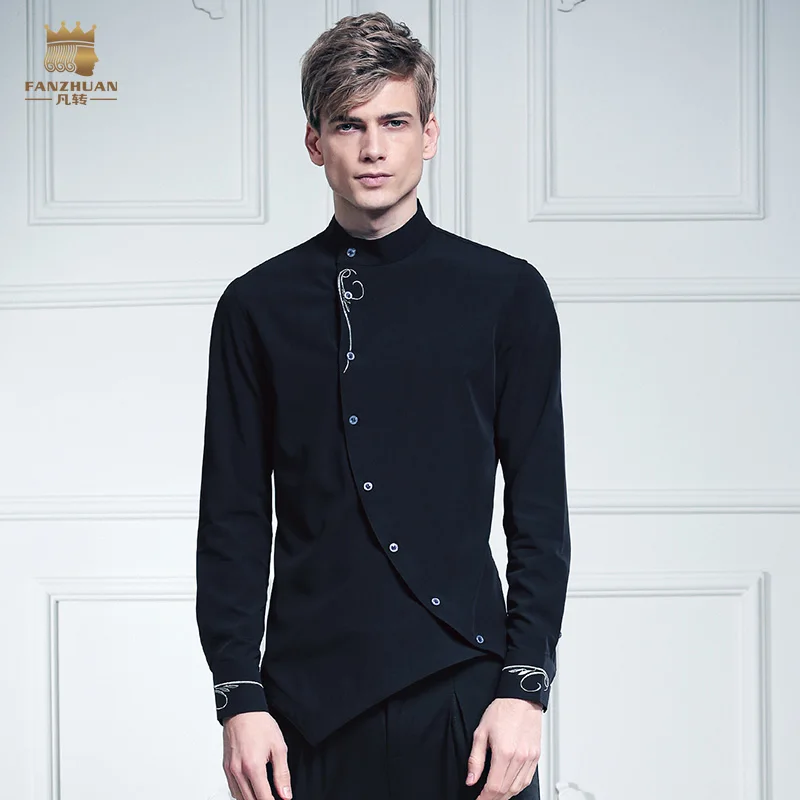 Free Shipping fashion casual male men's personality FanZhuan collar turned black thorn embroidered 612017 shirt China asymmetry
Free Shipping fashion casual male men's personality FanZhuan collar turned black thorn embroidered 612017 shirt China asymmetry