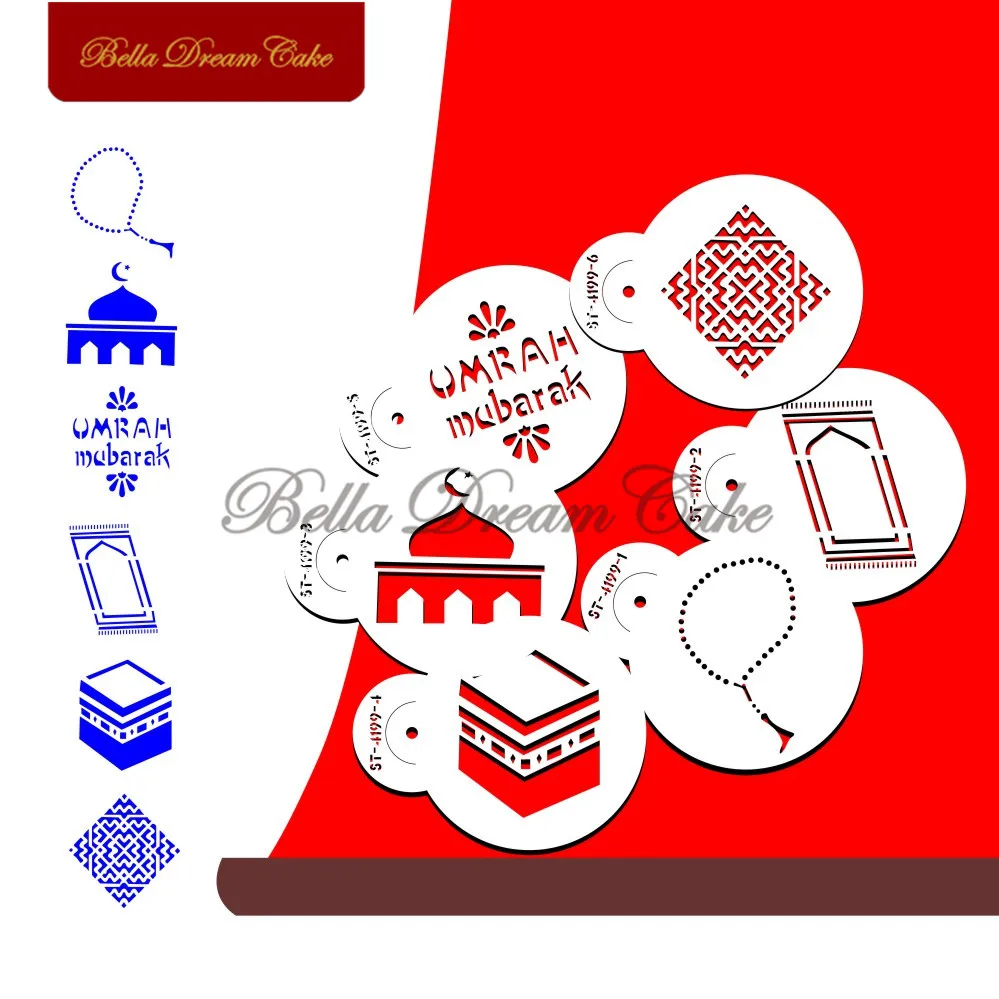 6pcs/set Mubarak Cookies Stencil Festival Stencils Party Cake Decoration Template Cake Decorating Supplies Tool Coffee Stencil
6pcs/set Mubarak Cookies Stencil Festival Stencils Party Cake Decoration Template Cake Decorating Supplies Tool Coffee Stencil