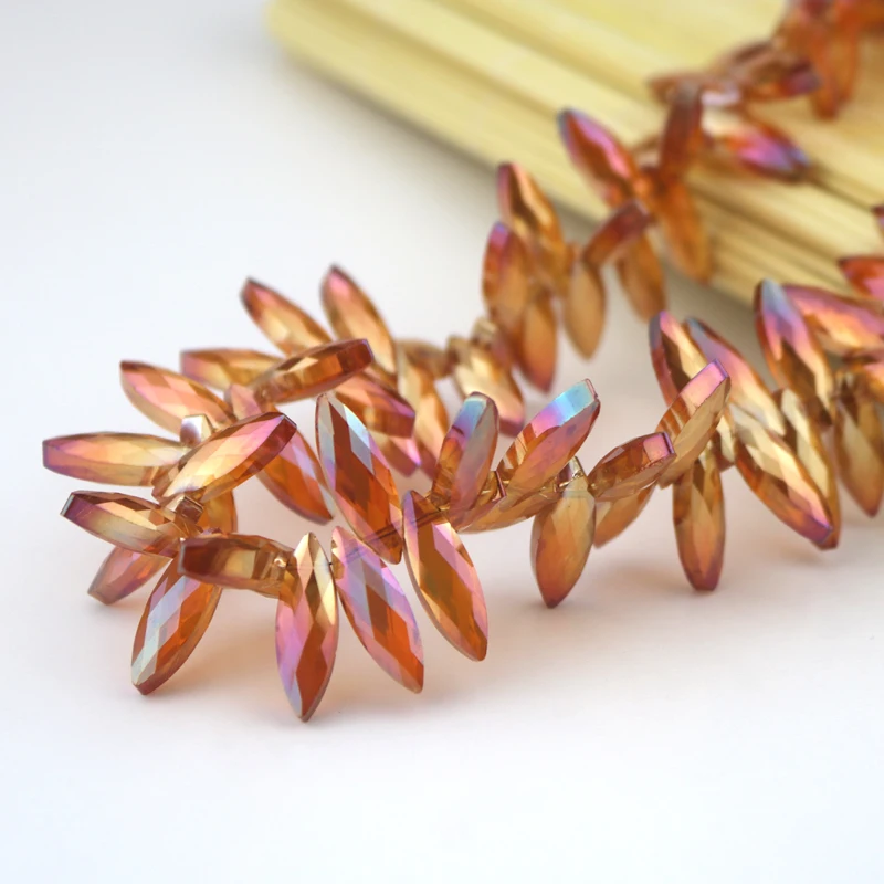 Wholesale DIY Beads 50pcs Orange Plated 7*22mm Oval Marquise Crystal Loose Charm Beads For Fine Jewelry Making
Wholesale DIY Beads 50pcs Orange Plated 7*22mm Oval Marquise Crystal Loose Charm Beads For Fine Jewelry Making