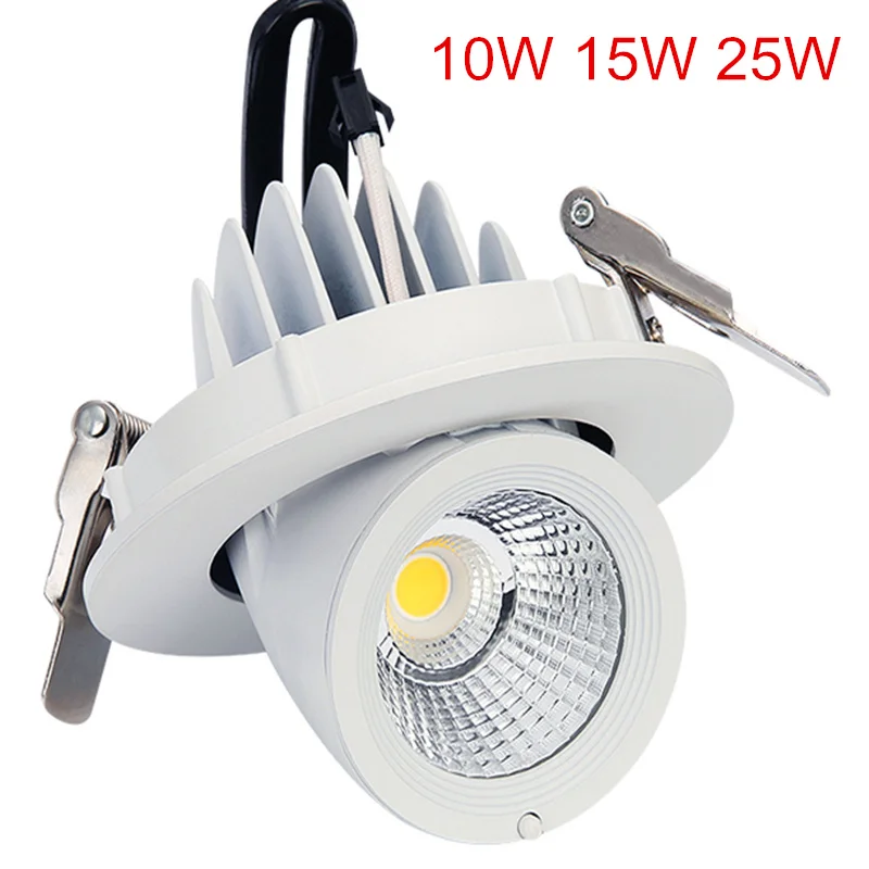 Ultra Bright 10W 15W 25W COB LED Downlight 360 Degree Rotation Warm / Natural / Cold White Recessed LED Ceiling Panel light
Ultra Bright 10W 15W 25W COB LED Downlight 360 Degree Rotation Warm / Natural / Cold White Recessed LED Ceiling Panel light