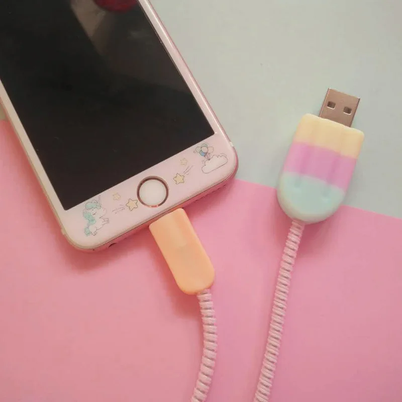 2 in 1 Ice Cream Style USB Cable Protector Colorful Cover For iphone 5 6 7 8 X Sleeve Cord Protection Protect
2 in 1 Ice Cream Style USB Cable Protector Colorful Cover For iphone 5 6 7 8 X Sleeve Cord Protection Protect