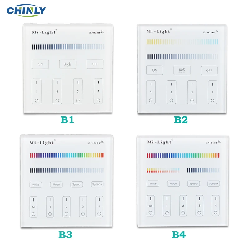 Mi light Battery Controller 4-Zone CCT Wall Hanging LED Touch Switch Panel Remote Brightness Dimming RGB/RGBW RGB+CCT
Mi light Battery Controller 4-Zone CCT Wall Hanging LED Touch Switch Panel Remote Brightness Dimming RGB/RGBW RGB+CCT