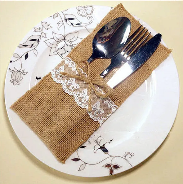 Wedding Table Decoration/table Decorationaccessories Burlap Silverware Holders/country Wedding Jute Lace Pouch Cover 100pcs
Wedding Table Decoration/table Decorationaccessories Burlap Silverware Holders/country Wedding Jute Lace Pouch Cover 100pcs