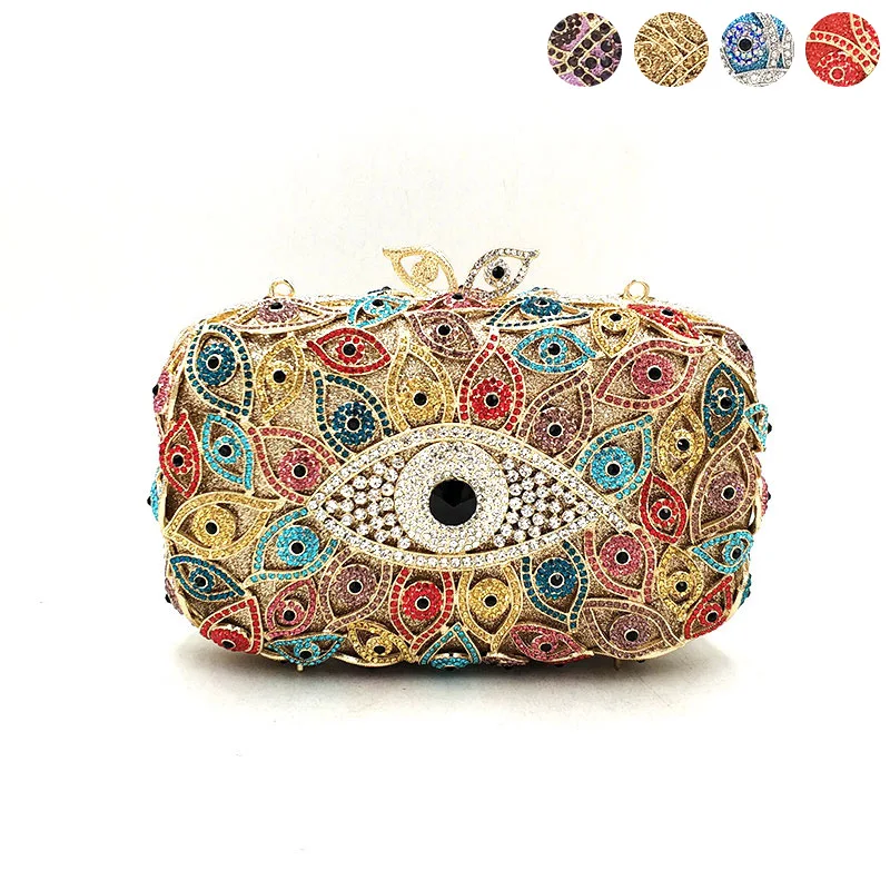 New Elegant women evening party big evil eye diamonds luxury clutches vintage pattern crystal purses Bridal wedding party purses
New Elegant women evening party big evil eye diamonds luxury clutches vintage pattern crystal purses Bridal wedding party purses