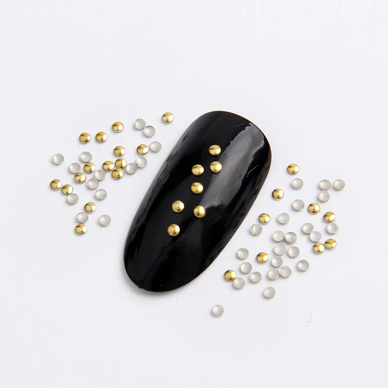 1.5mm/2mm/3mm Gold Silver Hot Fix Flatback Half Round Nail Art Rivet Punk Rock Style For 3D Nail Art Decoration
1.5mm/2mm/3mm Gold Silver Hot Fix Flatback Half Round Nail Art Rivet Punk Rock Style For 3D Nail Art Decoration
