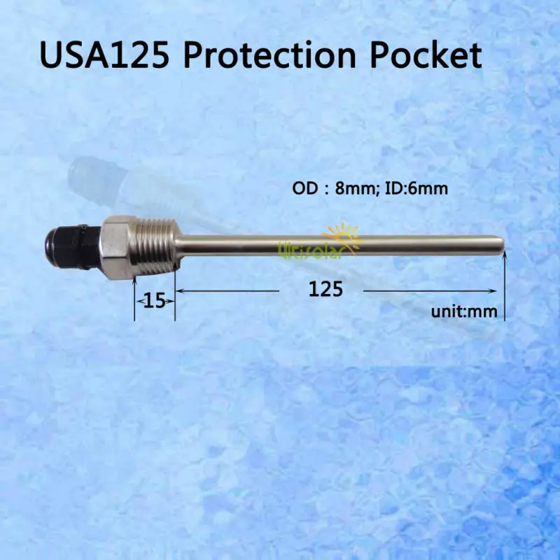 USA125 Thermowell Immersion Sleeve Pocket Stainless Steel 304 BSP 1/2" for Max 6mm OD Wire PT100 PT1000 NTC10K NTC50K NTC5K
USA125 Thermowell Immersion Sleeve Pocket Stainless Steel 304 BSP 1/2" for Max 6mm OD Wire PT100 PT1000 NTC10K NTC50K NTC5K