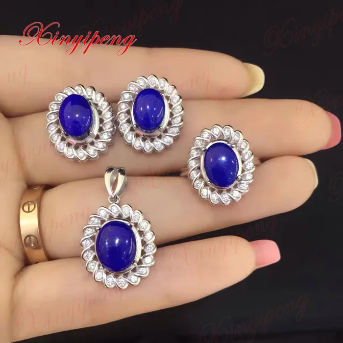 100% Natural Lapis lazuli suit jewelry 925 Sterling silver Female Fashion jewelry
100% Natural Lapis lazuli suit jewelry 925 Sterling silver Female Fashion jewelry