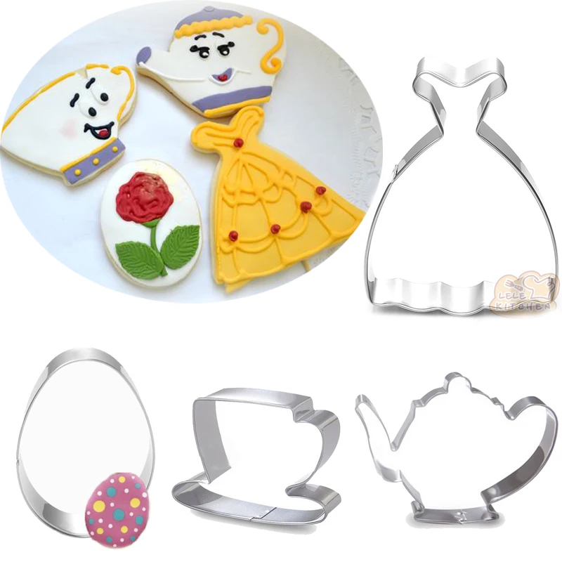 4pcs patisserie reposteria Teapot Cup Princess Dress Cookie Cutter Metal Mold Fondant Cake Decor Tools Biscuit Pastry Shop Mould
4pcs patisserie reposteria Teapot Cup Princess Dress Cookie Cutter Metal Mold Fondant Cake Decor Tools Biscuit Pastry Shop Mould