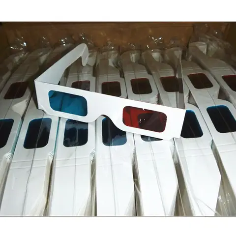 100Pcs Cardboard 3d Glasses Disposable Paper 3D Video Glasses 3D Red And Blue Glasses Set Universal Anaglyph Glasses For Movie