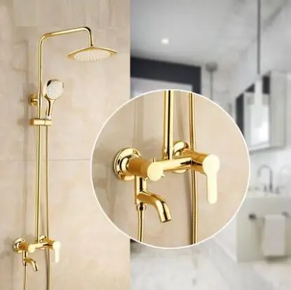 2 Style Rainfall Shower Faucet Set Mixer Gold, Bathroom wall mounted bath shower water tap, Brass shower faucet shower head gold
2 Style Rainfall Shower Faucet Set Mixer Gold, Bathroom wall mounted bath shower water tap, Brass shower faucet shower head gold
