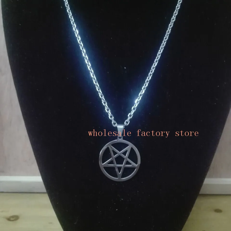 5pcs stainless steel pentagram satanic symbol Satan worship Pendant men women Necklace 24''
5pcs stainless steel pentagram satanic symbol Satan worship Pendant men women Necklace 24''