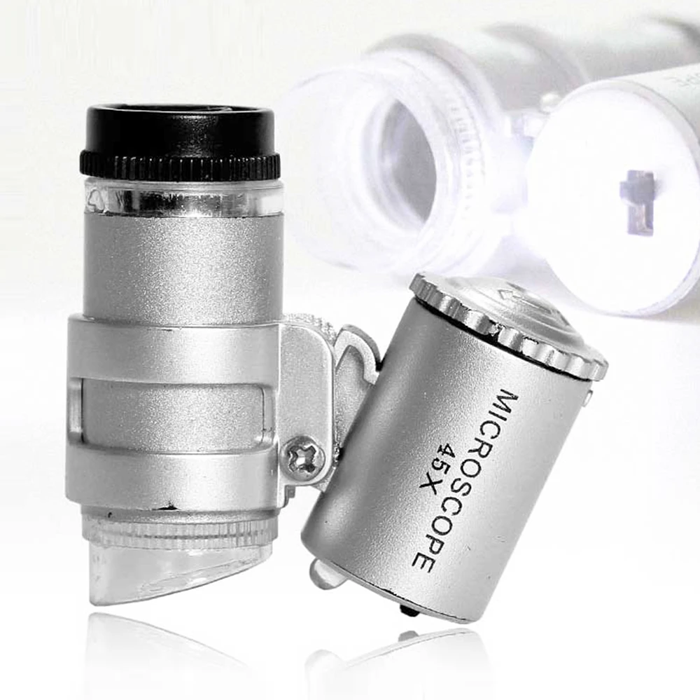 Mini Pocket 45X Microscope Magnifier Handheld Jeweler Loupe with Faux Leather Pouch
Mini Pocket 45X Microscope Magnifier Handheld Jeweler Loupe with Faux Leather Pouch