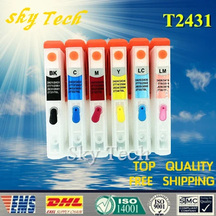 Пустой многоразовый картридж для 24XL T24 T2431-T2436, подходит для Epson XP-750 XP-850 XP-950 XP-860 XP-760, с чипами ARC
Пустой многоразовый картридж для 24XL T24 T2431-T2436, подходит для Epson XP-750 XP-850 XP-950 XP-860 XP-760, с чипами ARC