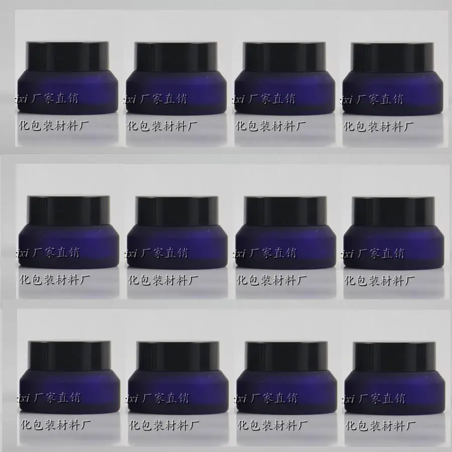 30pcs wholesale 15ml frosted blue glass jar for cream, 15 g glass cosmetic container with black lid, eye cream empty glass jar
30pcs wholesale 15ml frosted blue glass jar for cream, 15 g glass cosmetic container with black lid, eye cream empty glass jar