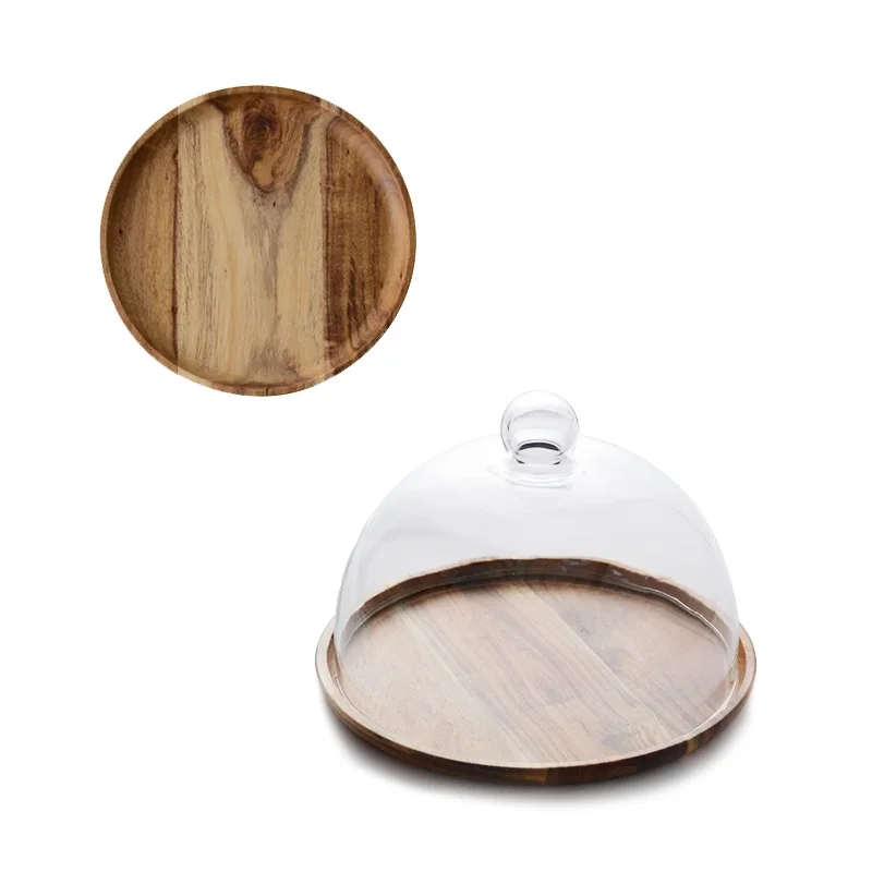 Japanese tea cake cover Acacia wooden round fruit cake tray dust-proof cover glass pastry tray
Japanese tea cake cover Acacia wooden round fruit cake tray dust-proof cover glass pastry tray