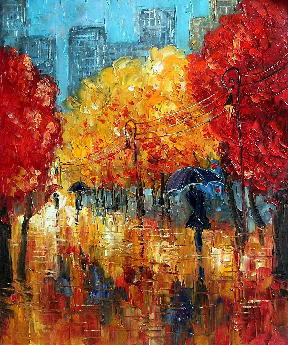 Abstract Oil Canvas Painting for Living Room Wall Decor Autumn (Umbrellas) Modern Art Painting Handpainted No Framed Vertical
Abstract Oil Canvas Painting for Living Room Wall Decor Autumn (Umbrellas) Modern Art Painting Handpainted No Framed Vertical