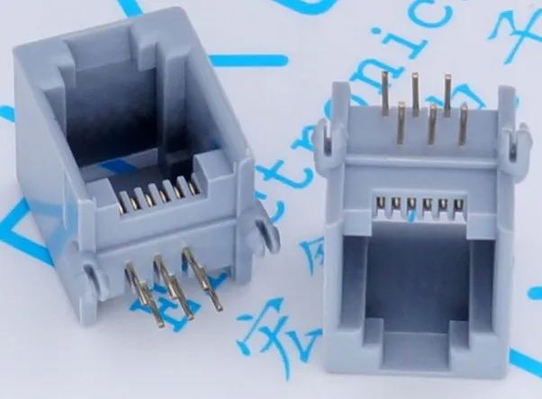 10PCS/Lot RJ11 socket RJ12 telephone 90 degrees 6pin crystal female 6p6c socket