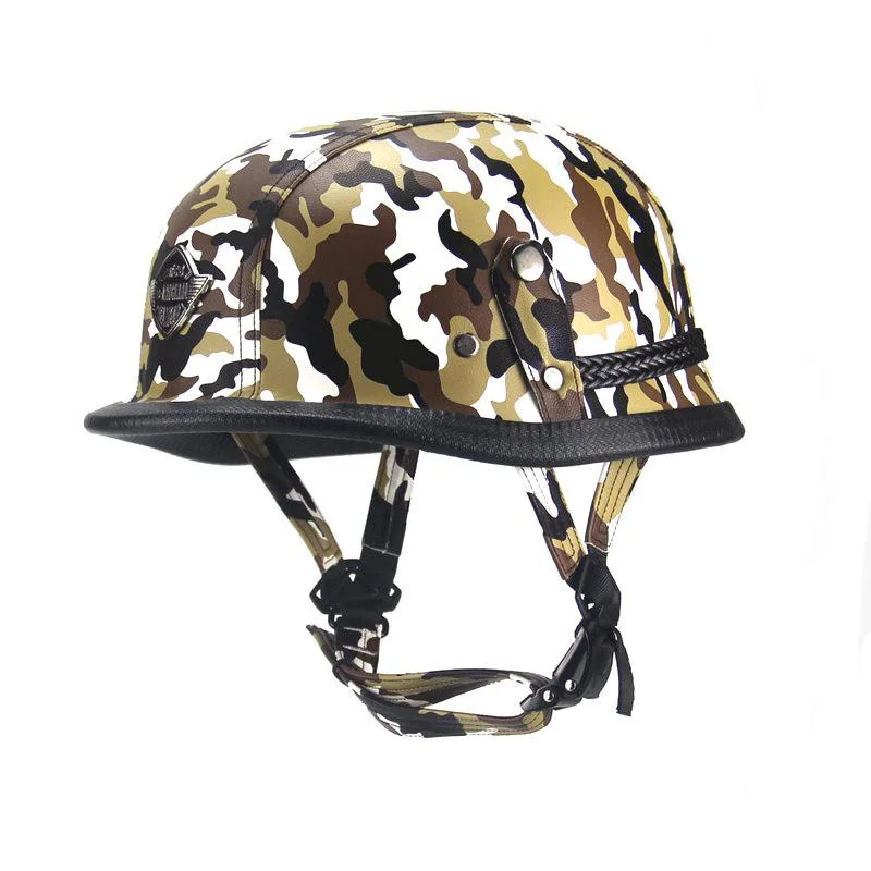 TKOSM German Leather Helmet Style BLACK German Motorcycle Open Face Half Helmet Chopper Biker Pilot Vespa Camouflage
TKOSM German Leather Helmet Style BLACK German Motorcycle Open Face Half Helmet Chopper Biker Pilot Vespa Camouflage