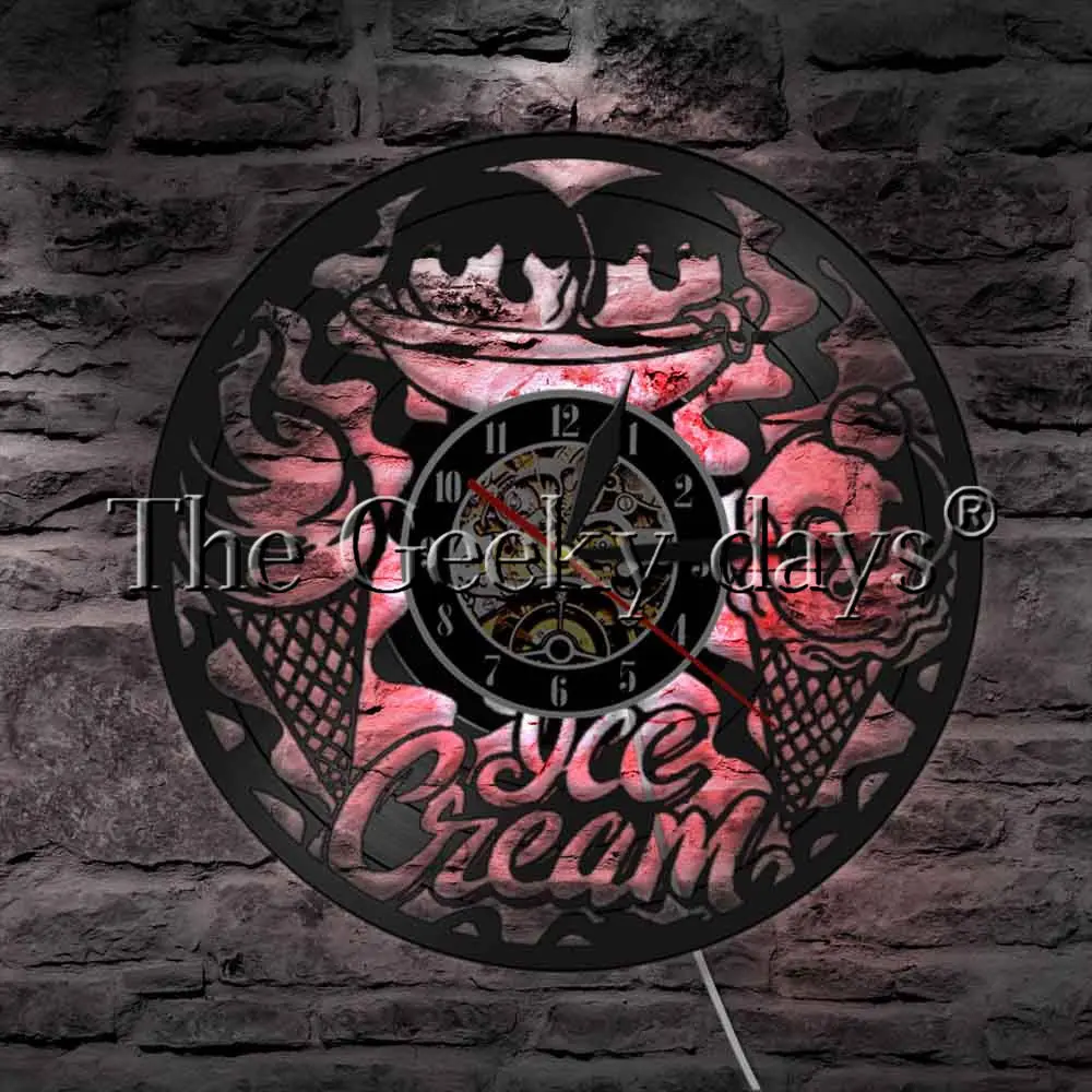 Ice Cream Candy Shop Business Sign Vinyl Record Wall Clock Kitchen Decorative Lighting Sweet Dessert Modern Wall Light
Ice Cream Candy Shop Business Sign Vinyl Record Wall Clock Kitchen Decorative Lighting Sweet Dessert Modern Wall Light