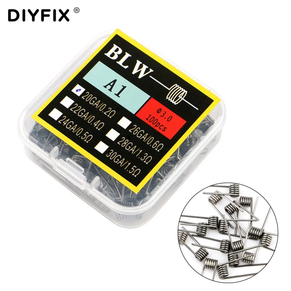 100Pcs/Box A1 Prebuilt Coil DIY Premade Resistance Heating Coil Wire for Electronic Cigarette RDA RTA Atomizer Accessories
100Pcs/Box A1 Prebuilt Coil DIY Premade Resistance Heating Coil Wire for Electronic Cigarette RDA RTA Atomizer Accessories