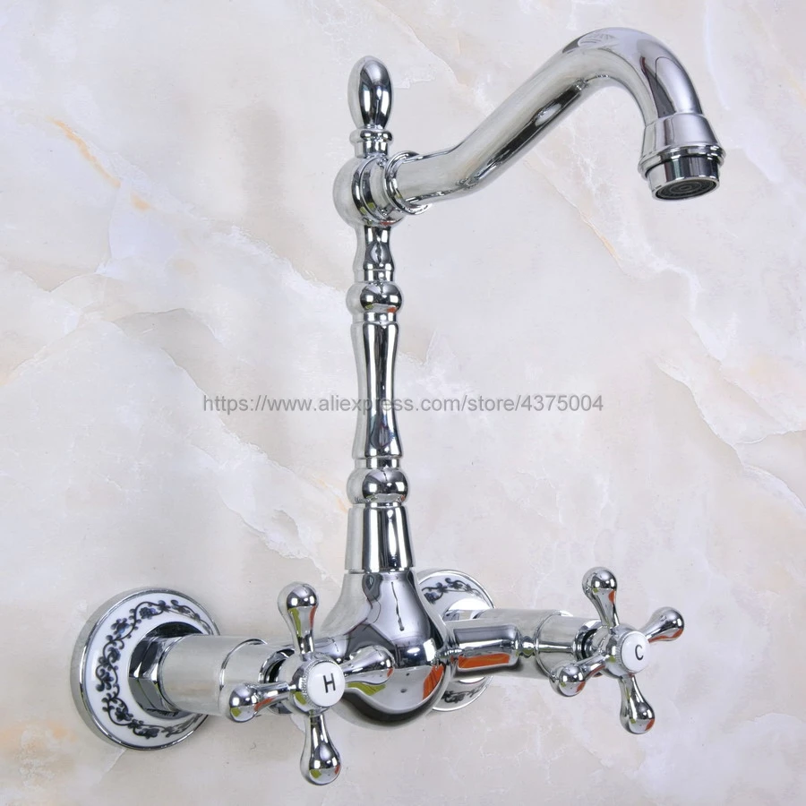 Polished Chrome Wall Mounted Basin Faucets Bath Faucets Double Handle Dual Hole Bathroom Sink Washbasin Water Mixer Tap Nnf966
Polished Chrome Wall Mounted Basin Faucets Bath Faucets Double Handle Dual Hole Bathroom Sink Washbasin Water Mixer Tap Nnf966