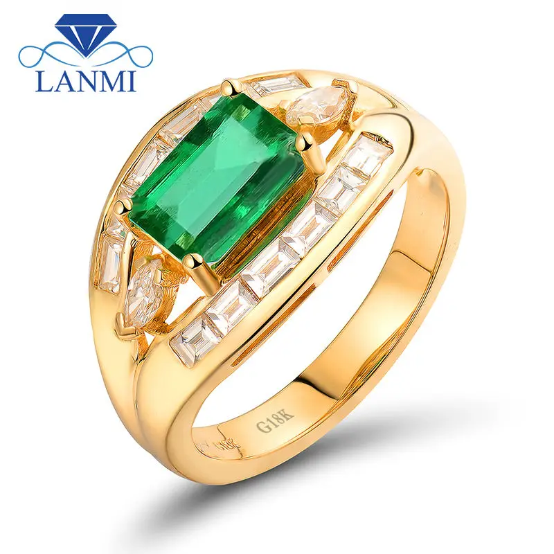 LANMI Natural Diamond 6X8mm Emerald Cut 18k Yellow Gold Emerald Gemstone Women Rings For Engagement Party Ladies Fine Jewelry
LANMI Natural Diamond 6X8mm Emerald Cut 18k Yellow Gold Emerald Gemstone Women Rings For Engagement Party Ladies Fine Jewelry