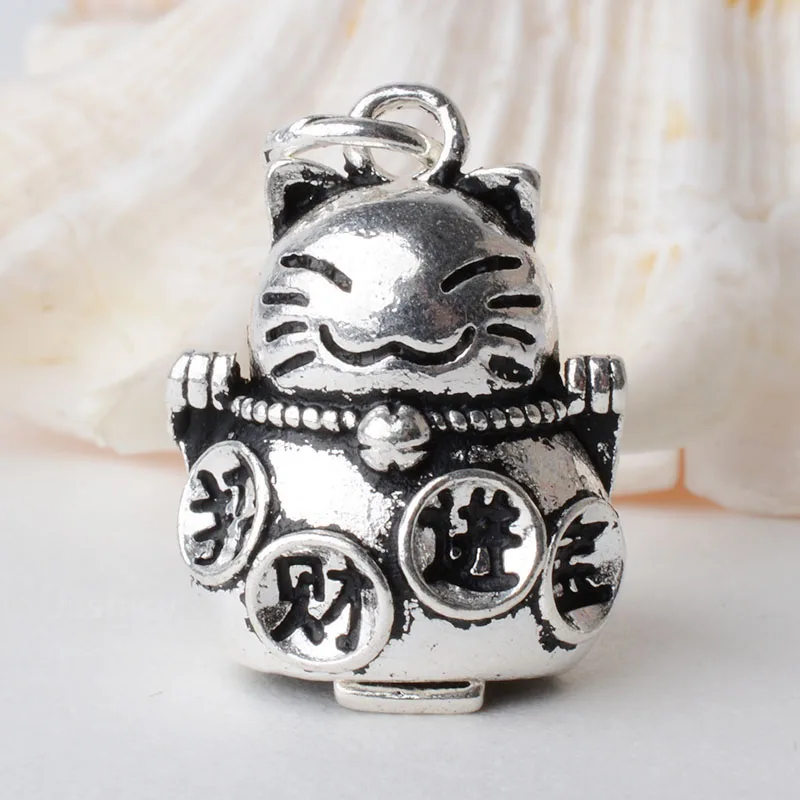 solid 925 Sterling Silver fortune cat Pendant Charm Beads, Thai Silver lucky cat spacer bead charms for silver jewelry
solid 925 Sterling Silver fortune cat Pendant Charm Beads, Thai Silver lucky cat spacer bead charms for silver jewelry