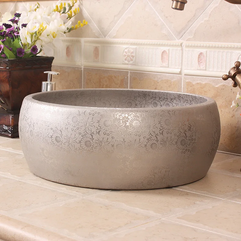 China Artistic Handmade Waist drum silver chrysanthemum Ceramic wash basin Round Counter top modern bathroom ceramic wash basin
China Artistic Handmade Waist drum silver chrysanthemum Ceramic wash basin Round Counter top modern bathroom ceramic wash basin