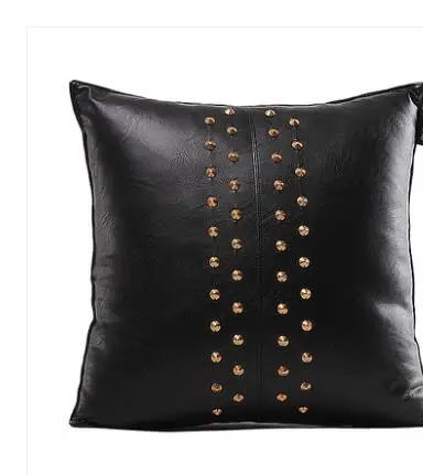 Rivet decorated black pu leather cushion cover sofa chair car pillow case lumbar pillow cover
Rivet decorated black pu leather cushion cover sofa chair car pillow case lumbar pillow cover