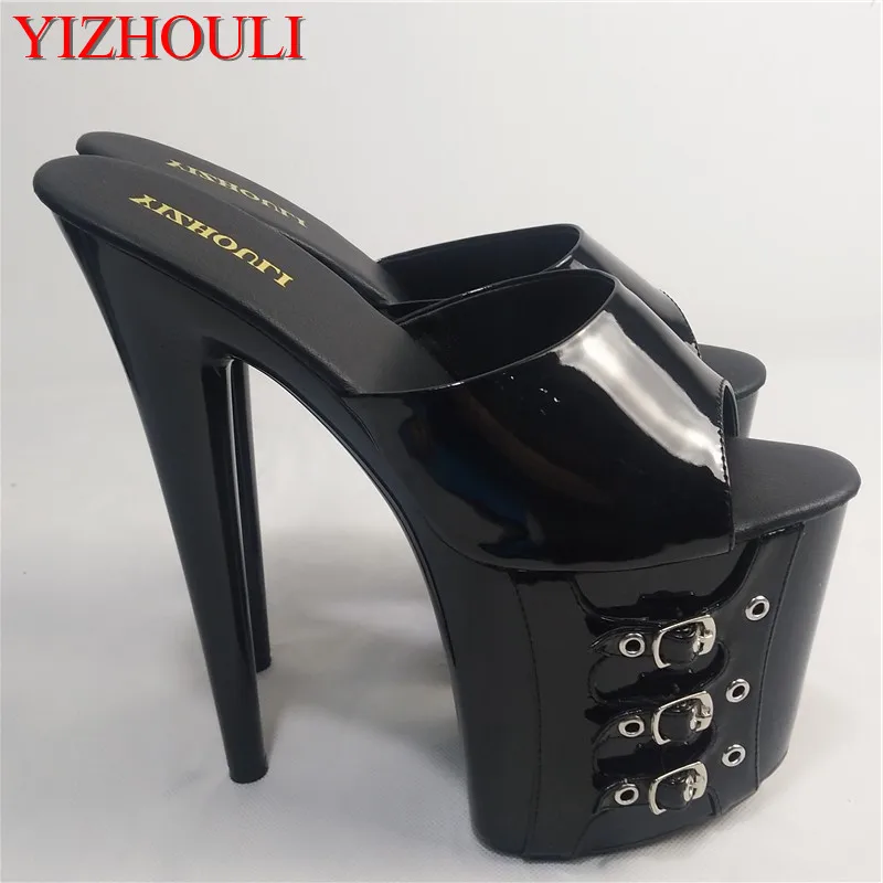 Sexy and summer hot special 20cm high heels, sexy belt buckle decorative slippers, stage banquet performance shoes
Sexy and summer hot special 20cm high heels, sexy belt buckle decorative slippers, stage banquet performance shoes