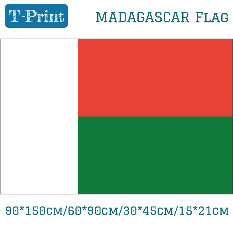 3x5ft Printed Flag 90*150cm 60*90cm 40*60cm Flying Hanging Flag Madagascar National Flag 15*21cm Hand Flag
3x5ft Printed Flag 90*150cm 60*90cm 40*60cm Flying Hanging Flag Madagascar National Flag 15*21cm Hand Flag