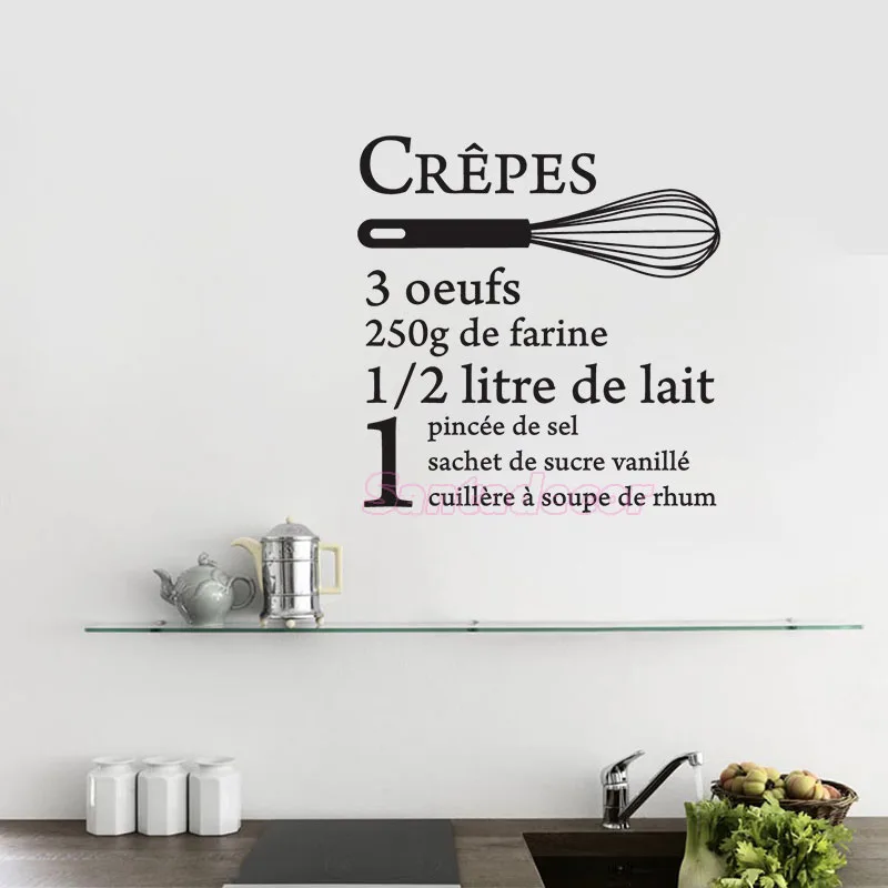 French Cuisine Recipe Pancakes Vinyl Wall Sticker Mural Decals Wallpaper Wall Decor Poster Kitchen Home Decor House Decoration
French Cuisine Recipe Pancakes Vinyl Wall Sticker Mural Decals Wallpaper Wall Decor Poster Kitchen Home Decor House Decoration