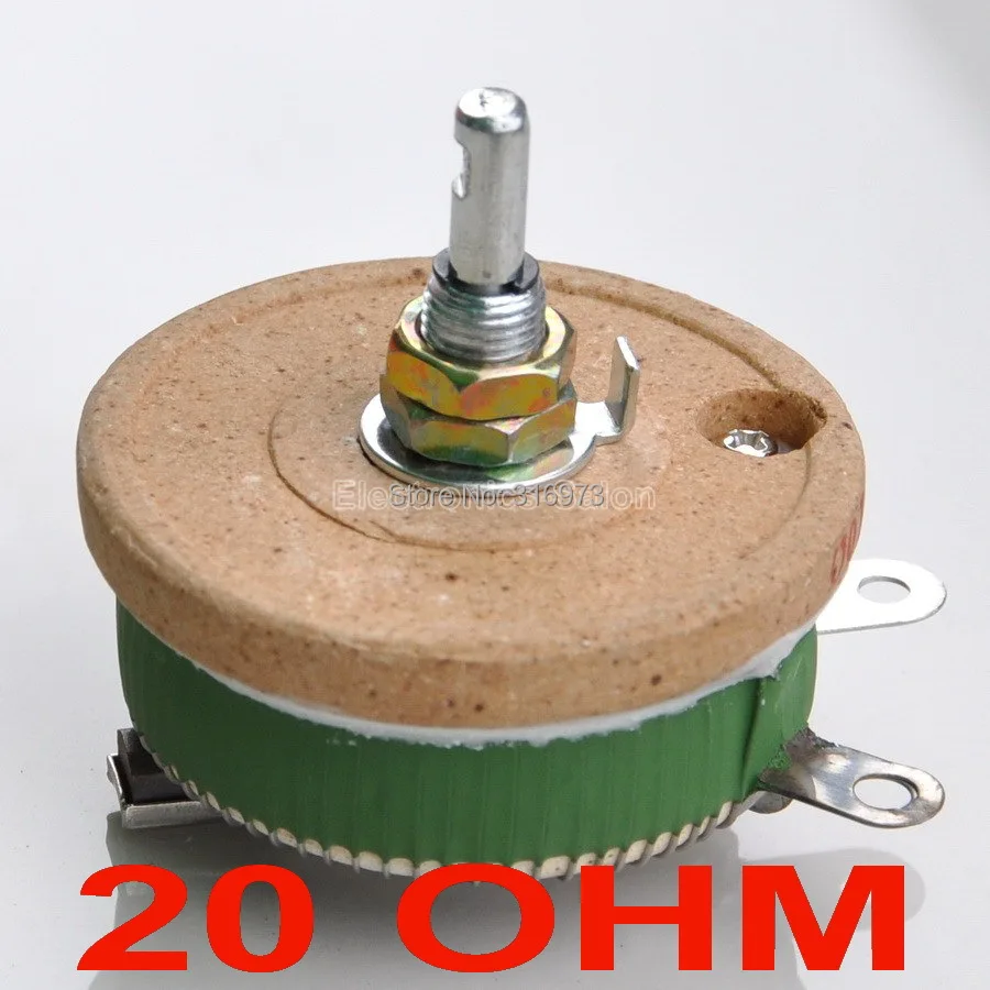 (10 pcs/lot) 50W 20 OHM High Power Wirewound Potentiometer, Rheostat, Variable Resistor, 50 Watts.
(10 pcs/lot) 50W 20 OHM High Power Wirewound Potentiometer, Rheostat, Variable Resistor, 50 Watts.