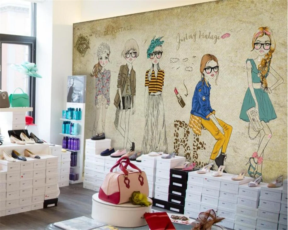 Beibehang European style retro nostalgia handmade Fashion Shopping Girl wallpaper child Room Bar Hotel Lobby 3D Wallpaper papel
Beibehang European style retro nostalgia handmade Fashion Shopping Girl wallpaper child Room Bar Hotel Lobby 3D Wallpaper papel