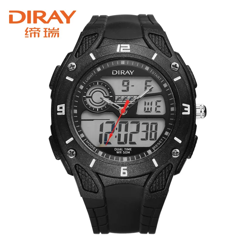DIRAY Luxury Dual Display Men Watch Fashion Waterproof Sport Watches Silicone Military Digital Watch Hour Gift relogio masculino
DIRAY Luxury Dual Display Men Watch Fashion Waterproof Sport Watches Silicone Military Digital Watch Hour Gift relogio masculino