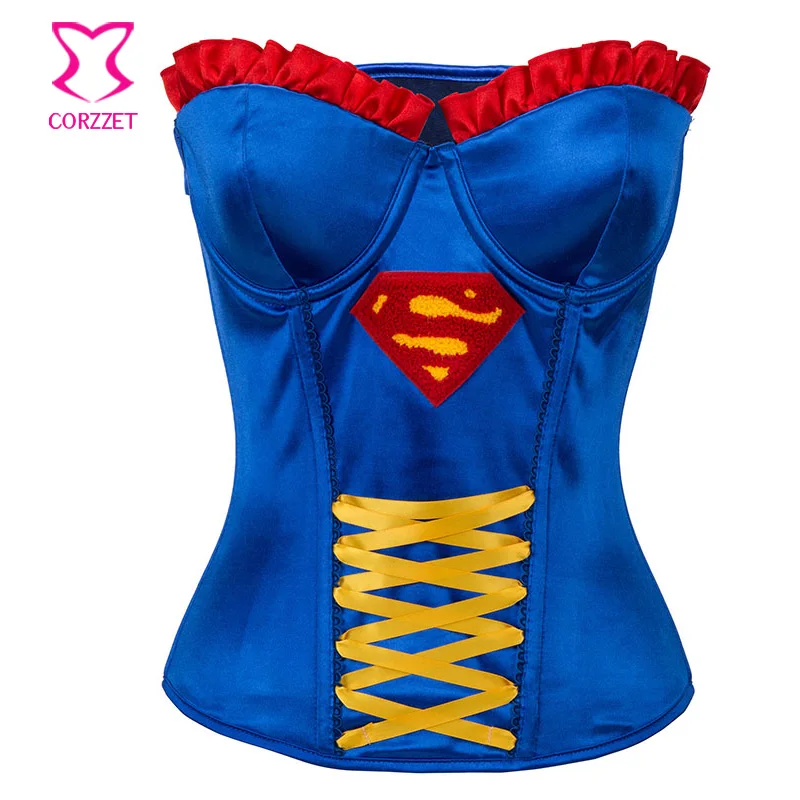 Corzzet Blue Cotton Steampunk Corset Waist Slimming Push Up Bustiers Top Burlesque Hero Superwoman Sexy Lingerie Korse
Corzzet Blue Cotton Steampunk Corset Waist Slimming Push Up Bustiers Top Burlesque Hero Superwoman Sexy Lingerie Korse