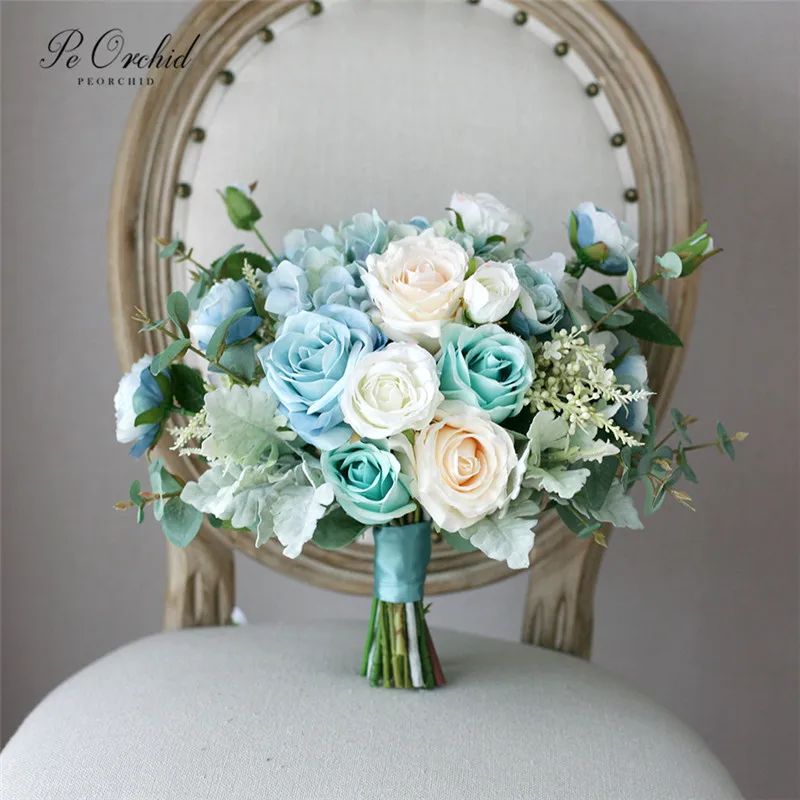 PEORCHID Tiffany Blue Rose Wedding Bouquet Bride Flowers Artificial Handmade Vintage Bridal Bouquet Ramo De Novia Azul 2019
PEORCHID Tiffany Blue Rose Wedding Bouquet Bride Flowers Artificial Handmade Vintage Bridal Bouquet Ramo De Novia Azul 2019