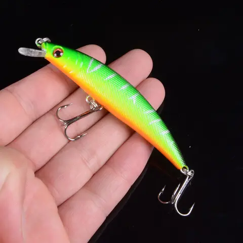 1 개/가방 5 색 8cm 8.5g 낚시 미끼 미노우 하드 미끼 2 개 낚시 후크 Wobblers 낚시 태클 미끼 Isca Pesca 3D 눈