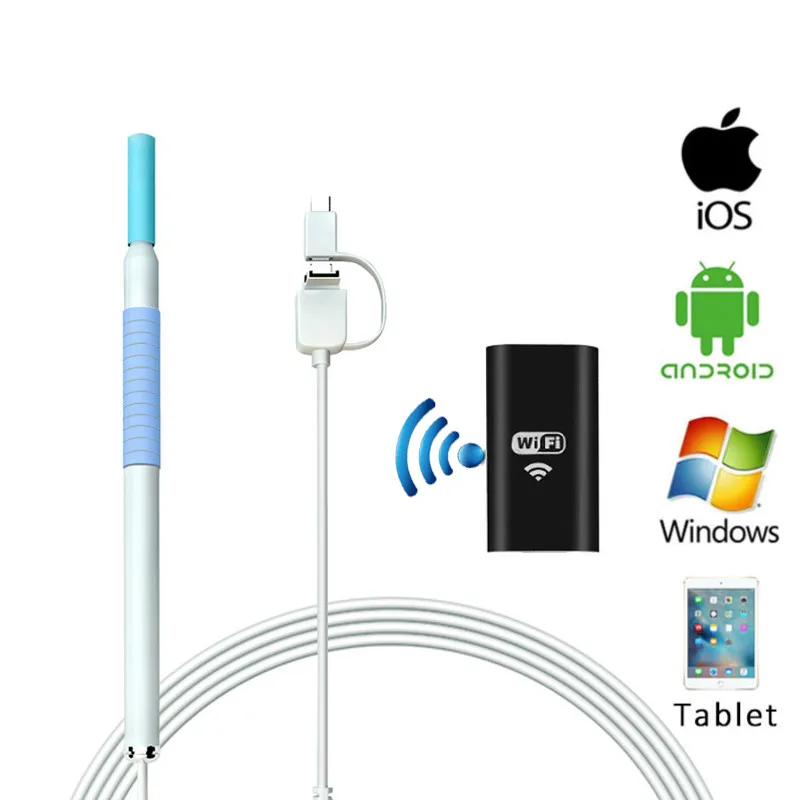 Android IPhone WIFI Otoscope Ear Health Care Inspection Video Visual Camera HD720P Wireless 3in1 Endoscope Camera for Ear Health
Android IPhone WIFI Otoscope Ear Health Care Inspection Video Visual Camera HD720P Wireless 3in1 Endoscope Camera for Ear Health