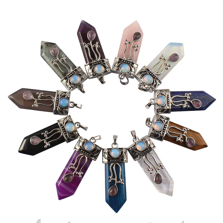 Crystal Sword Shape Pedant For Necklace Natural Rose Quartz Amethyst Lapis Lazuli Agate Tiger Eye Stone Labradorite No Chain
Crystal Sword Shape Pedant For Necklace Natural Rose Quartz Amethyst Lapis Lazuli Agate Tiger Eye Stone Labradorite No Chain
