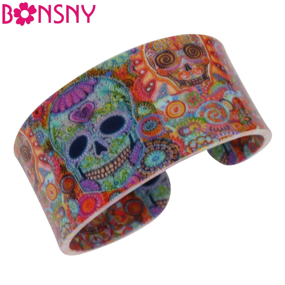 Bonsny Statement Acrylic Wide Halloween Skull Skeleton Pattern Bracelets Bangles Novelty Jewelry For Women Gifts Charms Bijoux
Bonsny Statement Acrylic Wide Halloween Skull Skeleton Pattern Bracelets Bangles Novelty Jewelry For Women Gifts Charms Bijoux