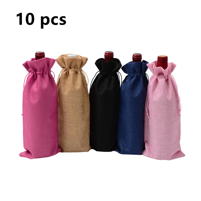 10pcs Durable Jute Wine Bags Non-woven Fabric Red Wine Bottle Glass Bag Travel Pouch Gift Weddings Reusable Wine Accessory
10pcs Durable Jute Wine Bags Non-woven Fabric Red Wine Bottle Glass Bag Travel Pouch Gift Weddings Reusable Wine Accessory