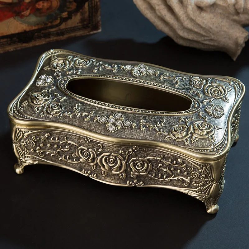 High Quality Bronze Metal Tissue Box Retro Napkin Holder With Flower Engaved Tissue Container for Table Orgnizer ZJH007
High Quality Bronze Metal Tissue Box Retro Napkin Holder With Flower Engaved Tissue Container for Table Orgnizer ZJH007